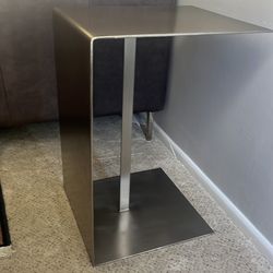 3 brushed stainless steel side tables