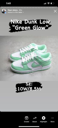 Nike Dunk Low Green Glow Sz 10W/8.5M