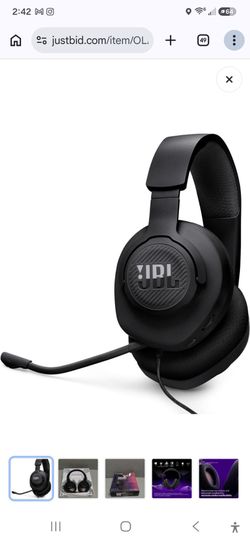 JBL Quantum 100M2 Over-Ear Wired Gaming Headset Boom Mic 3.5mm Black