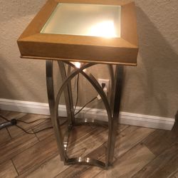 Tall Chrome Table With Light