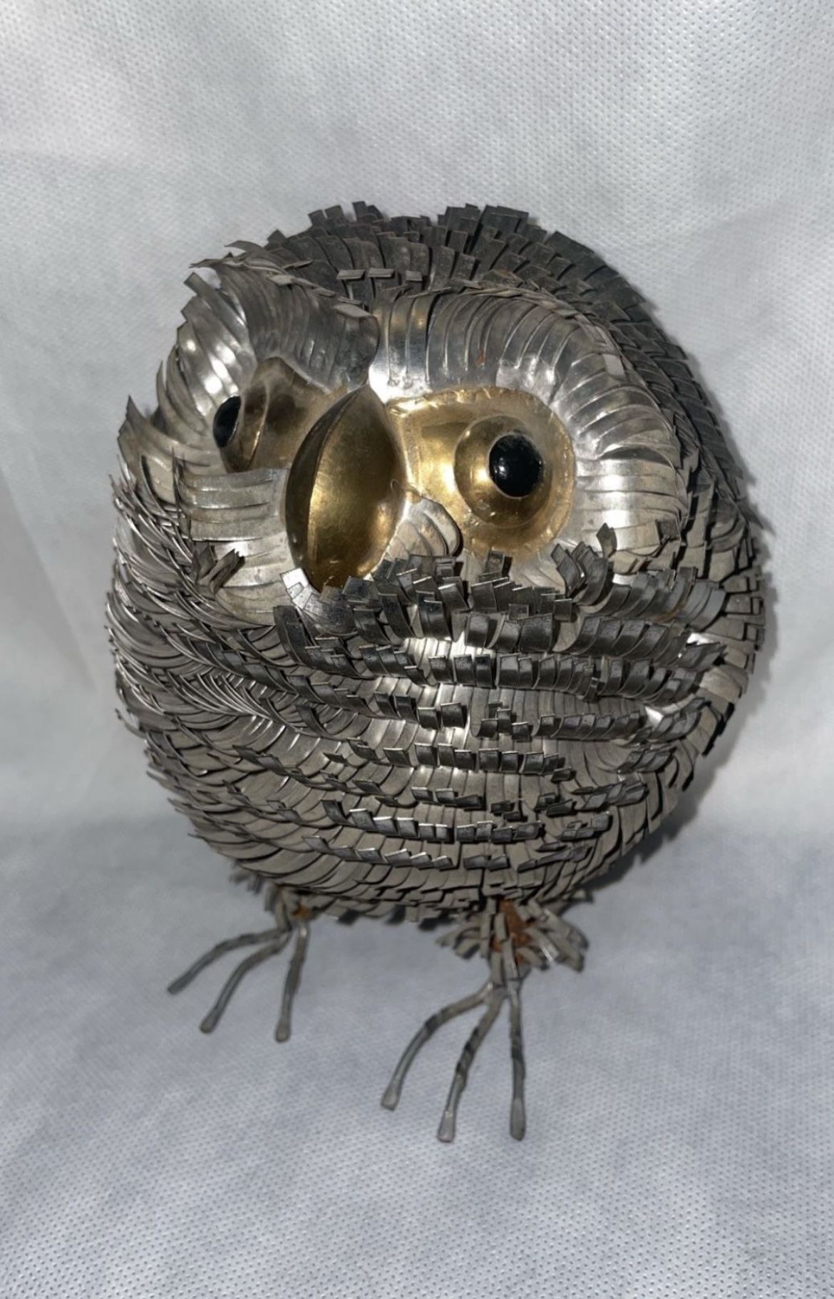 Vintage Metal Folk Art Owl 