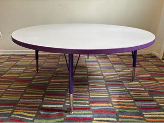 Jonti-Craft Kid’s Daycare 48” Purple Berries Adjustable Height Color Edge Laminated Activity Round Table