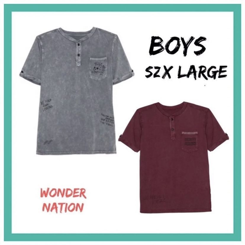 NWT Boys Wonder Nation 2Pc Henley Top Set Sz:XL