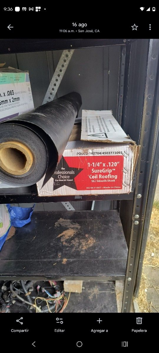 coil roofing nails 1 1/4 and underlayment 