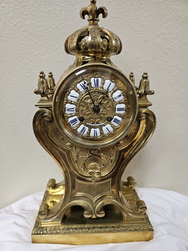 Antique French Brass Clock - Circa 1880