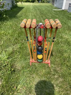 Vintage Croquet Set!