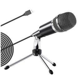 New! Condenser Microphone, USB Plug and Play Omnidirectional For PC