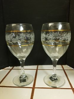 Beautiful Pair Of Wine Glasses