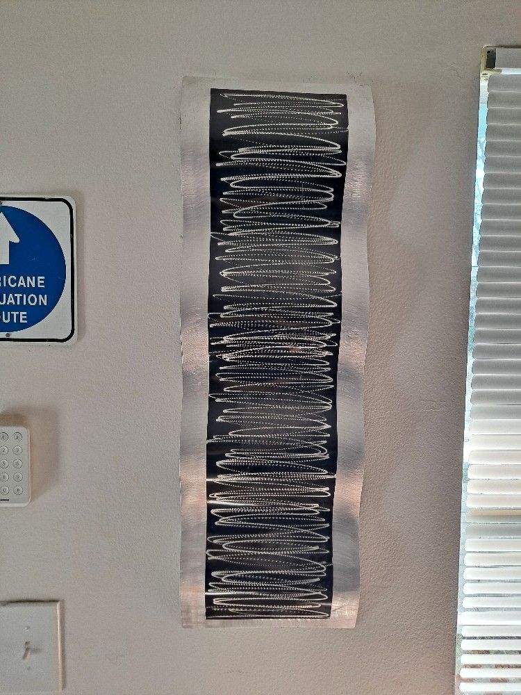Jon Allen Black & Silver Wave Metal Wall Art 31 X 10
