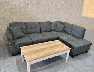 Brand New Velvet Like Sectional Sofa Couch (New In Box)