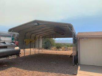 American steel carport - 22’ wide x 25’long with 9’ tall legs