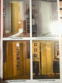 NEW Masonite 24” x 80” Pine Half Louver Bifold Closet Door w/ Hardware