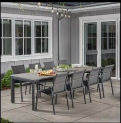 New in Box! SunVilla Dark Forest 9-piece Expanding Outdoor Patio Dining Set