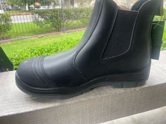 Black Leather Chelsea Work Boot