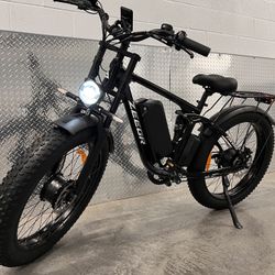 52V/2000/3000Watt Dual Motor AWD MTB Electric Mountain E-bike, 38mph, Fat Tire 26x4.0