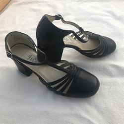 Black Leather Straps Shoes