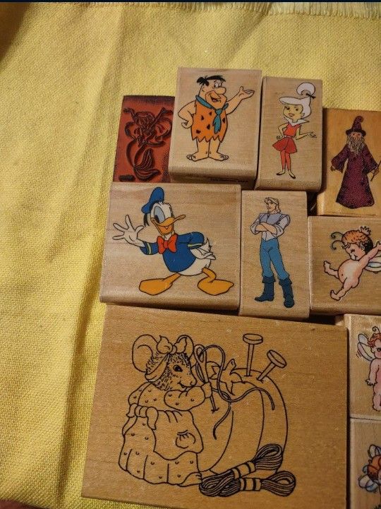 21 Wood Rubber Stamps Great Collectible