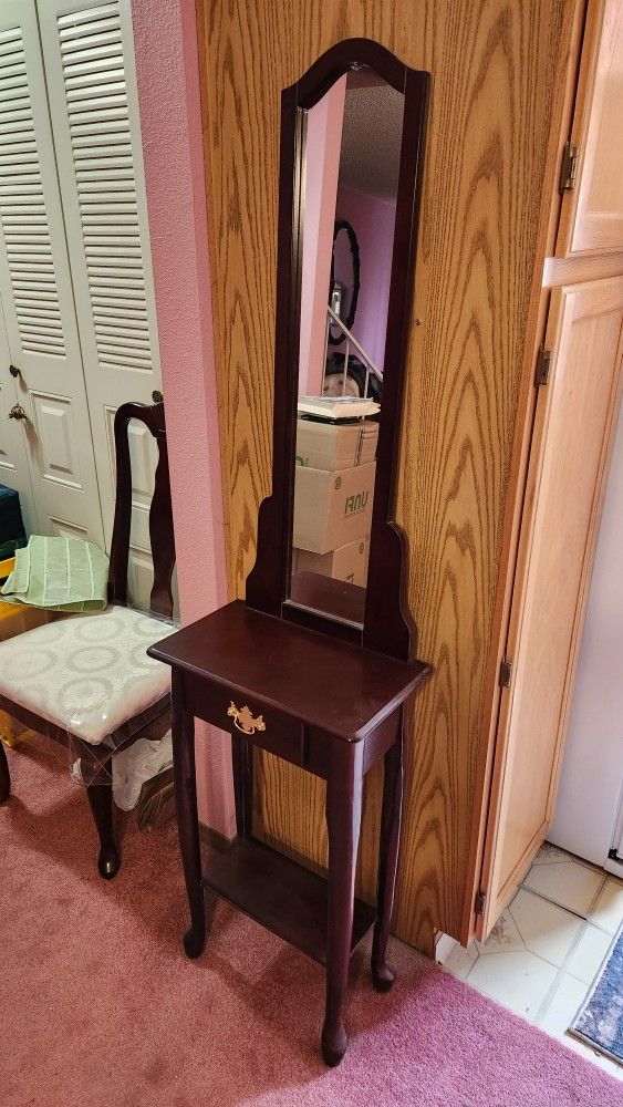 **$25 TODAY ONLY**Vintage Solid Cherry Wood Accent Table - (17 1/2" W x 9 1/2" D x 65" H)