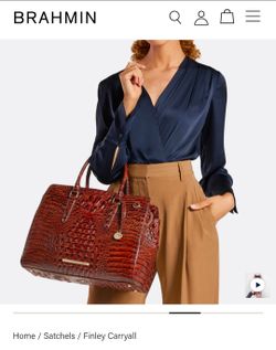 BRAHMIN Melbourne Collection Finley Carryall Satchel Bag