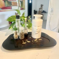 Wood Japan Tray Mother Pearl Decor