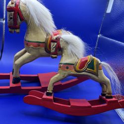 Vintage Christmas Rocking Horse Set
