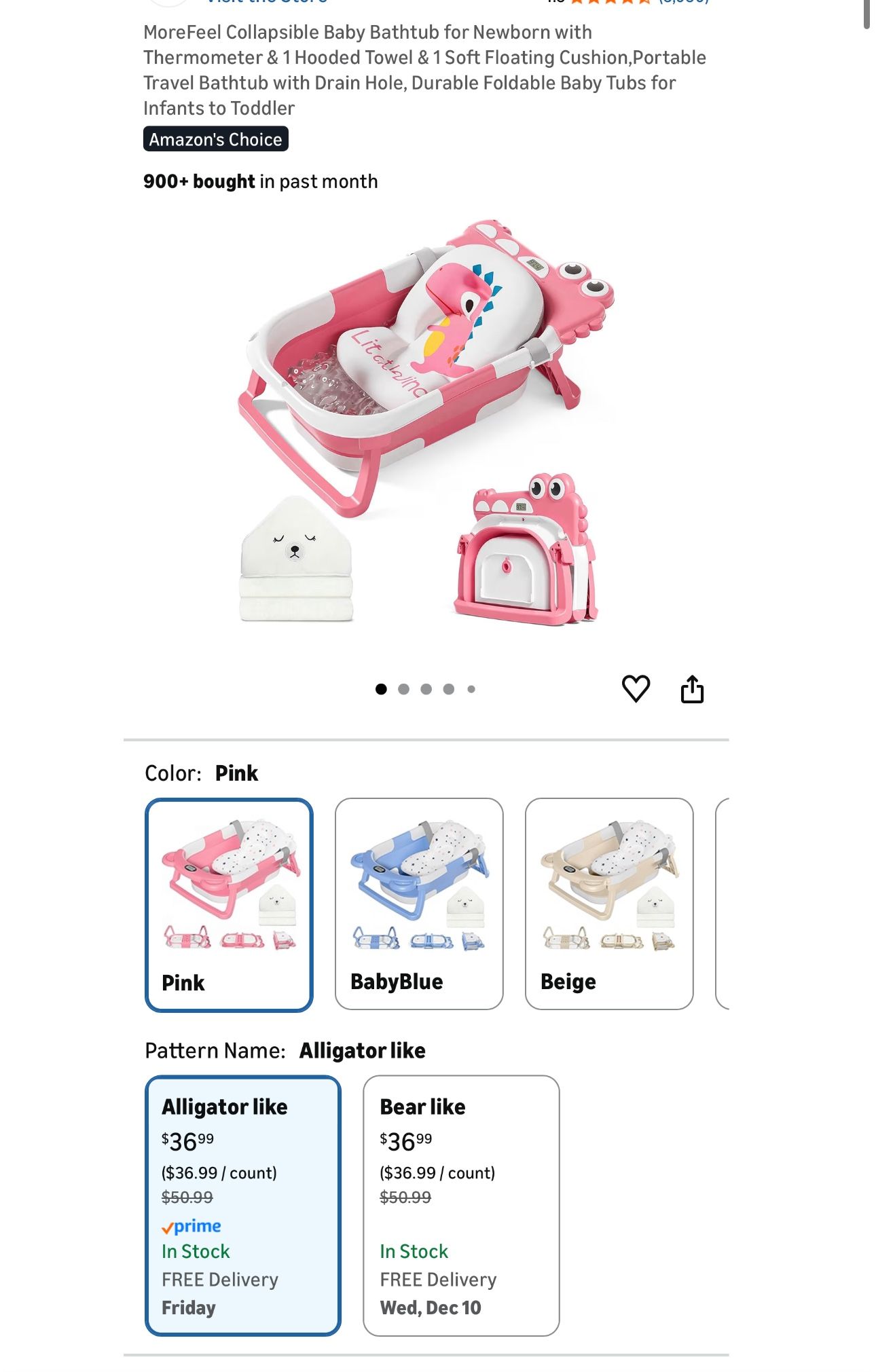 Foldable Baby Bathtub $15