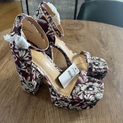 Express Platform Floral Heels – Women’s Size 8 (Brand New w/ Tags)