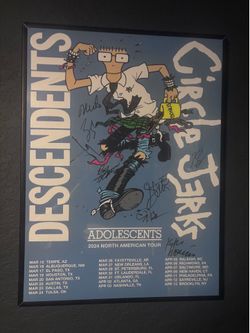 Descendents circle jerks signed poster NEED GONE TODAY