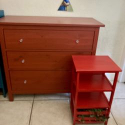 Wooden Dresser/ Drawers / Chest And Side Table  . Firm Price !