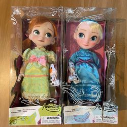 Disney's Frozen Elsa and Anna Animators Collection dolls Set NEW Damaged Boxes