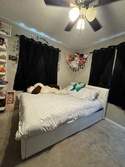 White Queen size bed frame