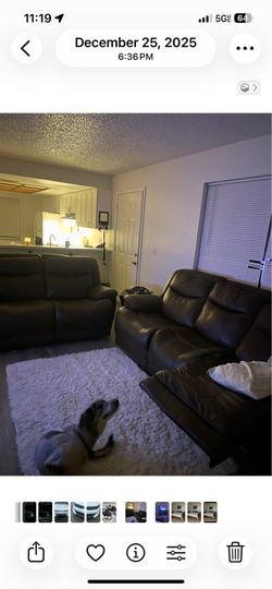 Reclining leather couch set