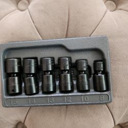 1/4 inch drive 6 piece metric shallow impact swivel socket set