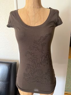 Theory cotton embroidered t-shirt tee Small