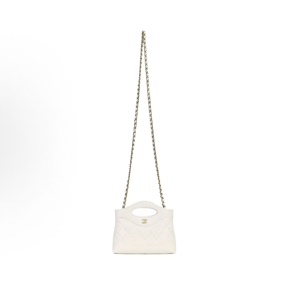 CHANEL 31bag 24S long horizontal version Nano leather chain diamond chain hand-held one-shoulder cross-body bag(90)67