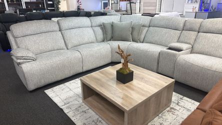 Power Reclining Sectional Completely Modular With Cup Holders And Wireless Charger $2499