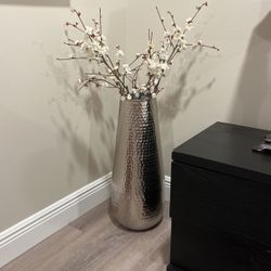 Silver Floor Vase Decor