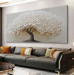 Abstract Canvas Wall Art Decor Black White Tree Of Life Wall Art 20"X 40" Canvas Art Wall Decor Modern Black White Tree Of Life Decor Artwork For Wall