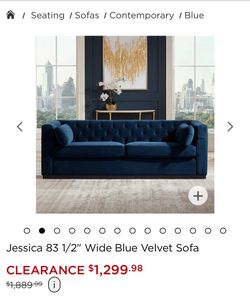 Blue Velvet Sofa