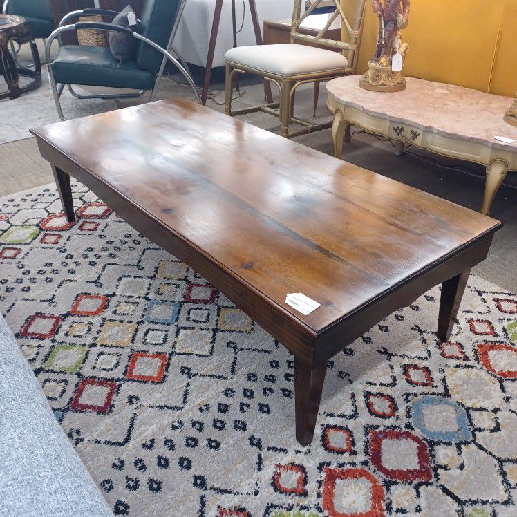 Low Rectangular Wood Coffee Table