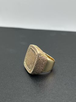 925 Silver Plated  Iced Out Oversize Men’s Ring