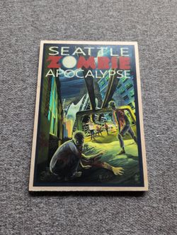 Lantern Press Zombie Apocalypse - souvenir Postcard ( wood)