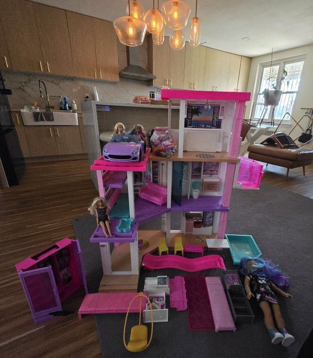 BARBIE DREAMHOUSE Doll House, Barbie Convertible Purple vehicle, AMERICAN GIRL Truly Me™ 18-inch Doll #119...