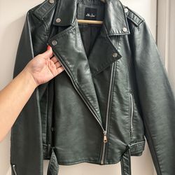 Me Jane XL deep green faux leather jacket