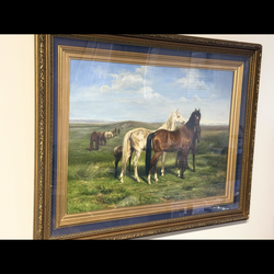 Vintage-Style Equine Landscape Art – Professionally Framed