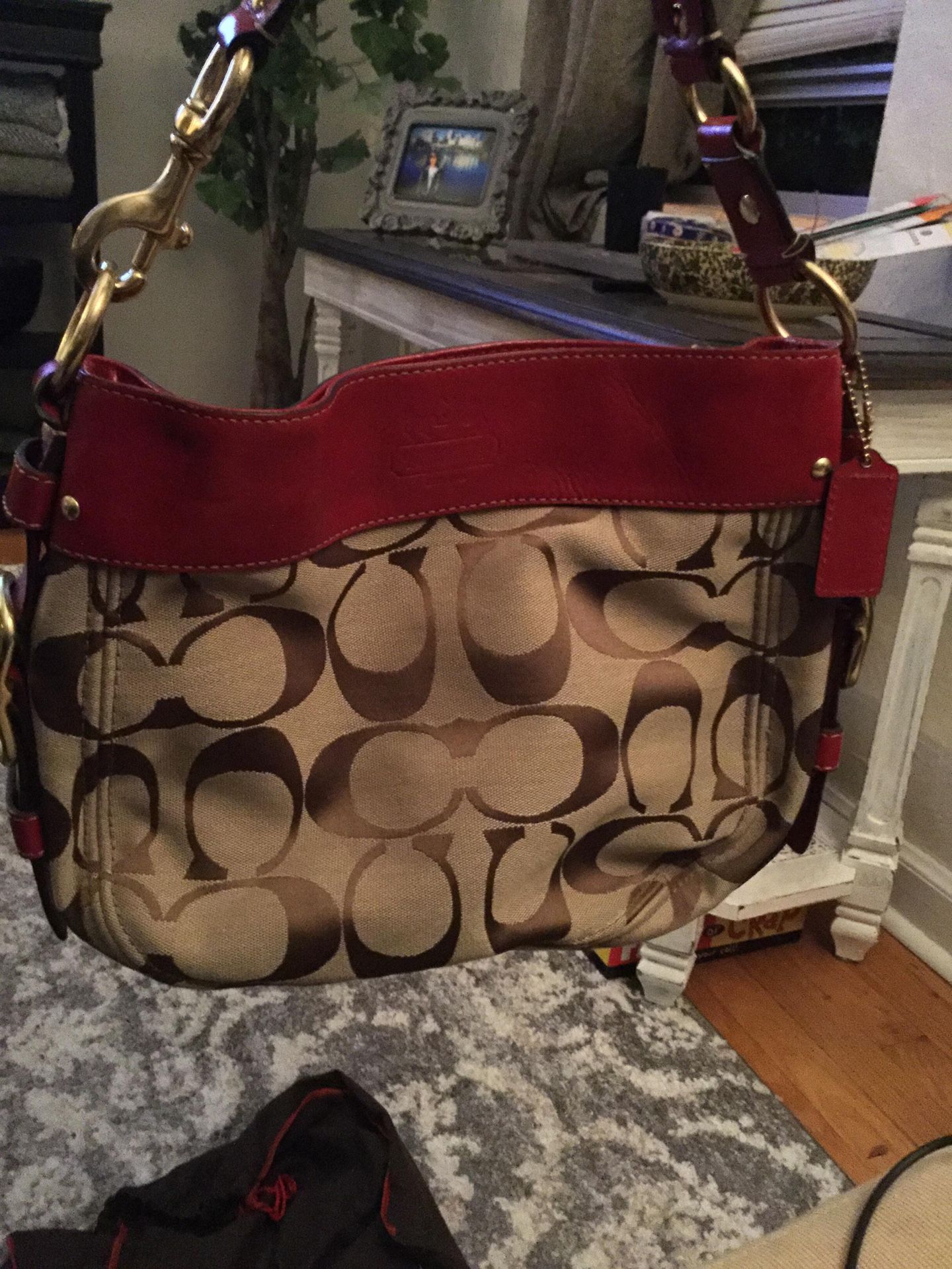 Authentic Coach signature hobo bag