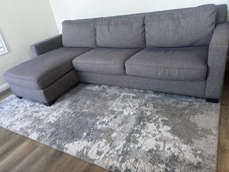 Gray Fabric Sectional Sofa with Chaise