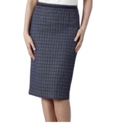 Boden Draycott Straight Pencil Skirt Navy Tweed