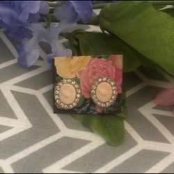 Peach color studded earrings 