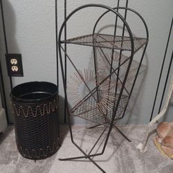 50's Era Atomic Metal Phone Stand Sunburst